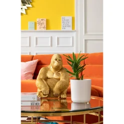 KARE Design Figurine Décorative Monkey Gorilla Side Dore 39Cm