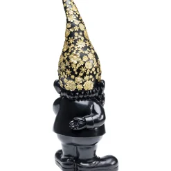 KARE Design Figurine Décorative Nain Standing Noir-Dore 45
