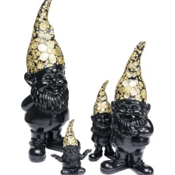 KARE Design Figurine Décorative Nain Standing Noir-Dore 45