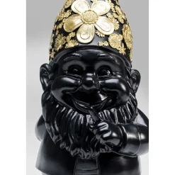 KARE Design Figurine Décorative Nain Standing Noir-Dore 45