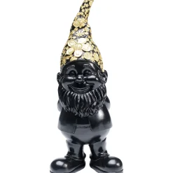 KARE Design Figurine Décorative Nain Standing Noir-Dore 30
