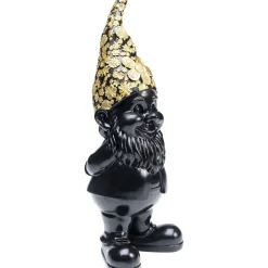 KARE Design Figurine Décorative Nain Standing Noir-Dore 30
