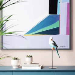 KARE Design Figurine Décorative Parrot Turquoise 36Cm