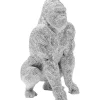 KARE Design Figurine Décorative Shiny Gorilla Argente 46Cm