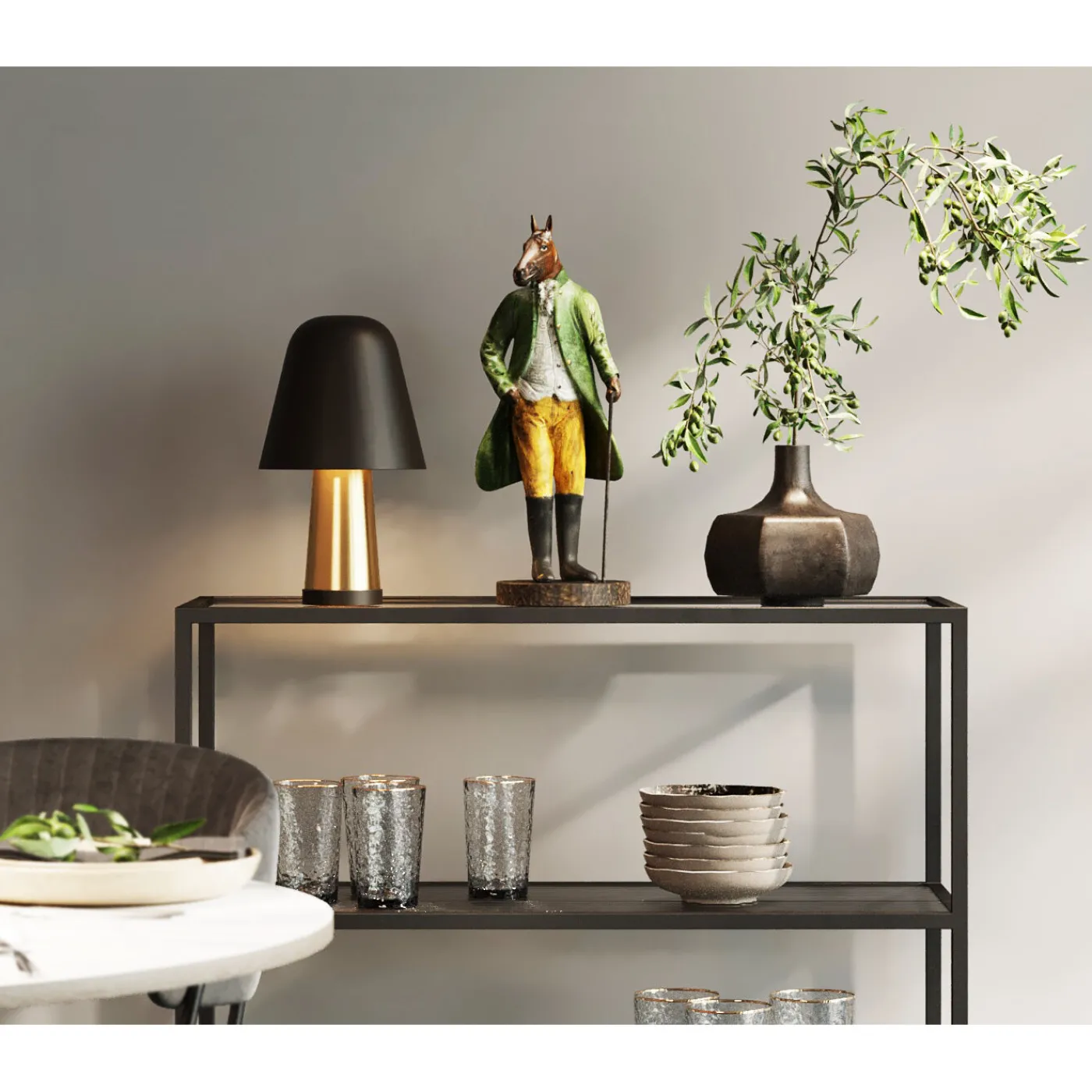 KARE Design Figurine Décorative Sir Horse Standing 44Cm