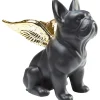 KARE Design Figurine Décorative Sitting Angel Dog Dore-Noir