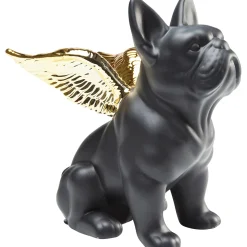 KARE Design Figurine Décorative Sitting Angel Dog Dore-Noir