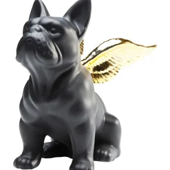 KARE Design Figurine Décorative Sitting Angel Dog Dore-Noir