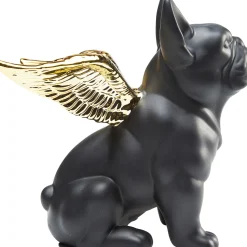 KARE Design Figurine Décorative Sitting Angel Dog Dore-Noir