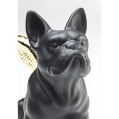 KARE Design Figurine Décorative Sitting Angel Dog Dore-Noir