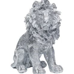 KARE Design Figurine Décorative Sitting Lion Argente 42Cm
