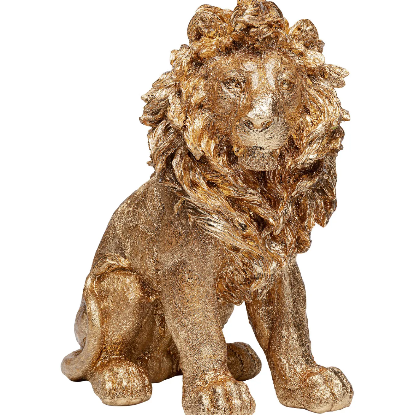 KARE Design Figurine Décorative Sitting Lion Dore 42Cm