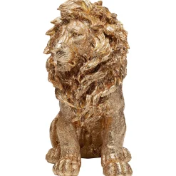 KARE Design Figurine Décorative Sitting Lion Dore 42Cm