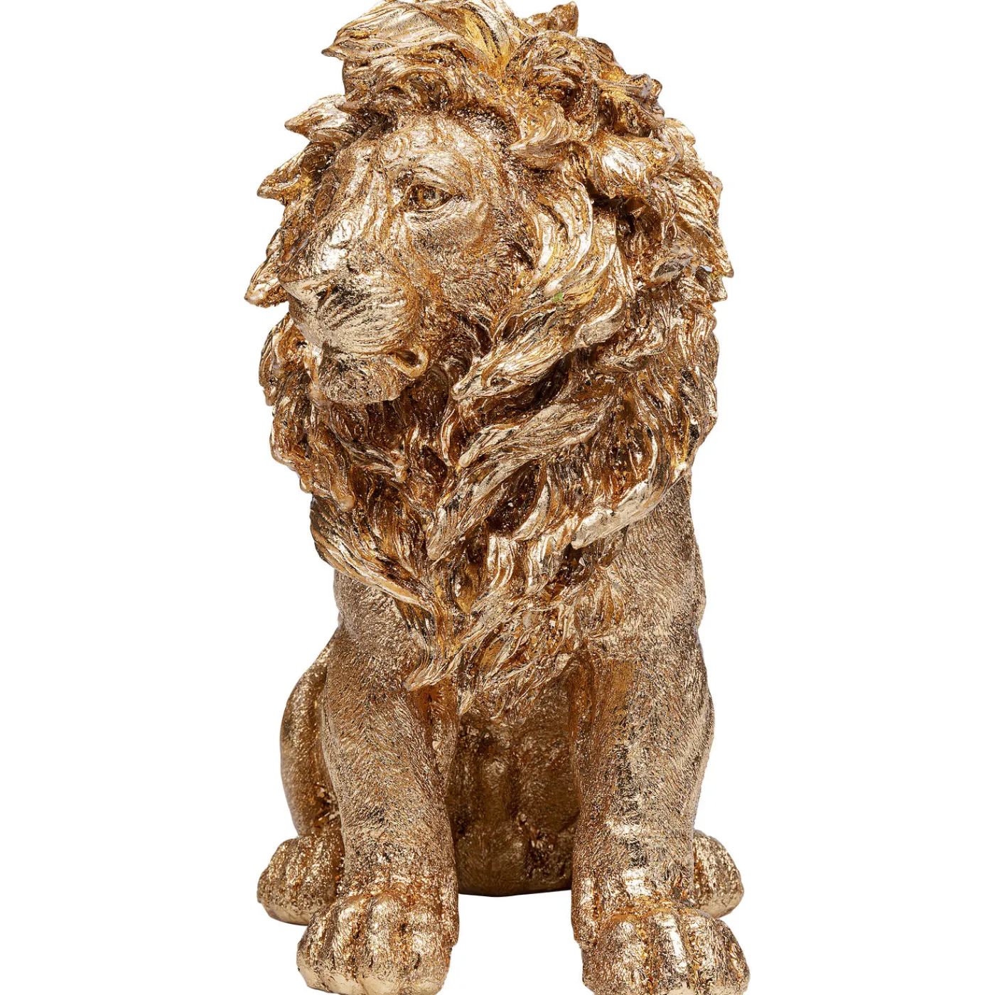KARE Design Figurine Décorative Sitting Lion Dore 42Cm
