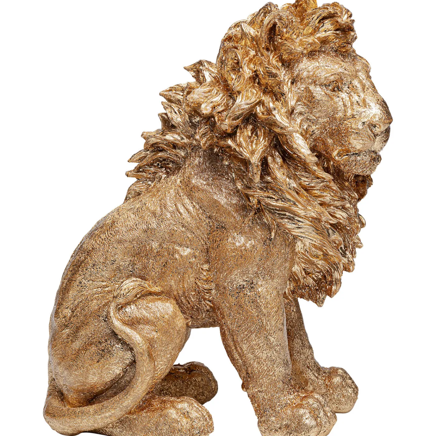 KARE Design Figurine Décorative Sitting Lion Dore 42Cm