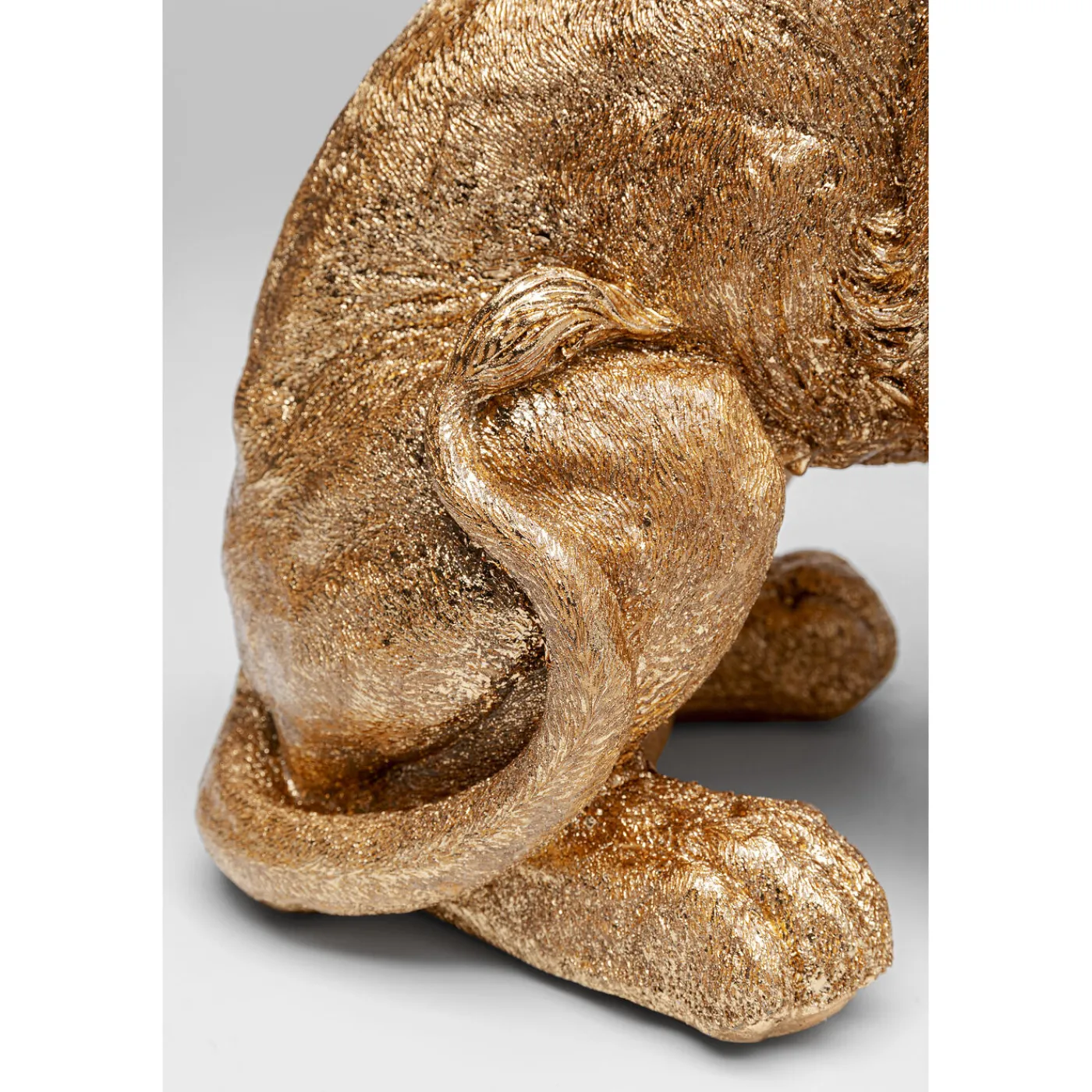 KARE Design Figurine Décorative Sitting Lion Dore 42Cm