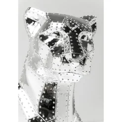 KARE Design Figurine Décorative Sitting Cat Rivet Chrome 82Cm