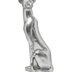 KARE Design Figurine Décorative Sitting Leopard Argente 150