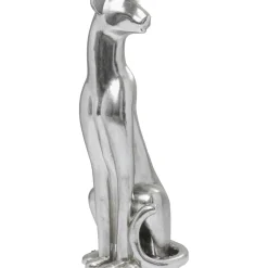 KARE Design Figurine Décorative Sitting Leopard Argente 150