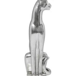 KARE Design Figurine Décorative Sitting Leopard Argente 150