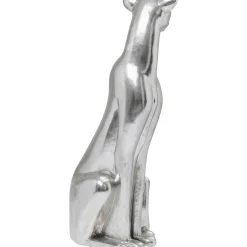 KARE Design Figurine Décorative Sitting Leopard Argente 150