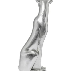 KARE Design Figurine Décorative Sitting Leopard Argente 150