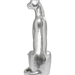 KARE Design Figurine Décorative Sitting Leopard Argente 150