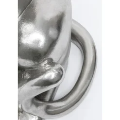 KARE Design Figurine Décorative Sitting Leopard Argente 150