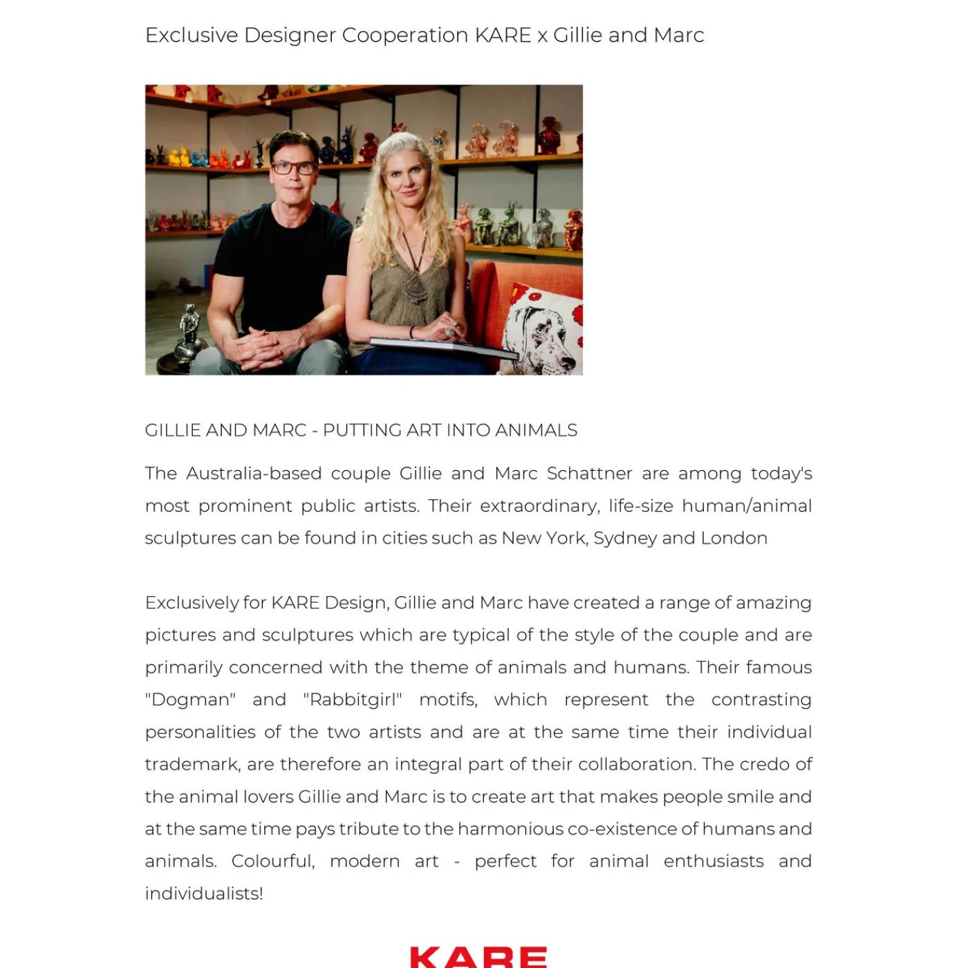 KARE Design Figurine Décorative Sitting Dog Rainbow 80