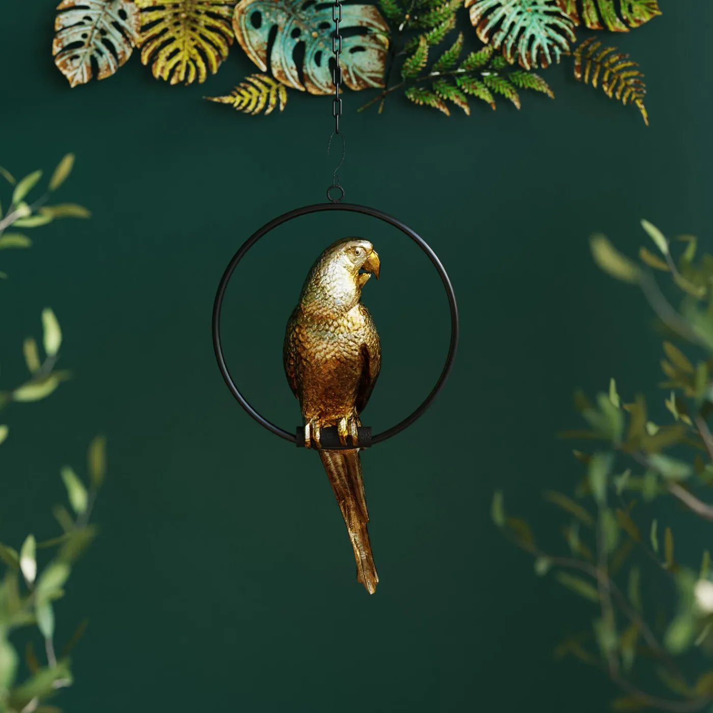 KARE Design Figurine Décorative Swinging Parrouge Dore