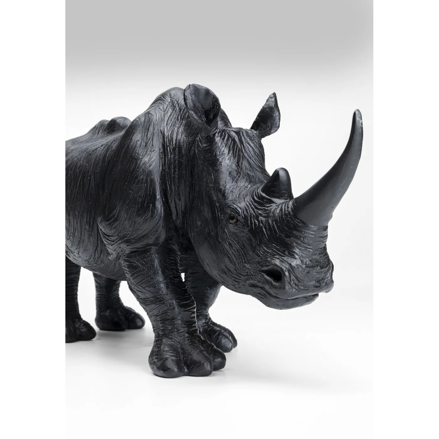 KARE Design Figurine Décorative Walking Rhino Noir 56Cm