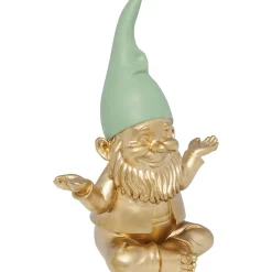 KARE Design Figurine Décorative Zwerg Meditation Dore Vert 19C