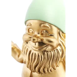 KARE Design Figurine Décorative Zwerg Meditation Dore Vert 19C