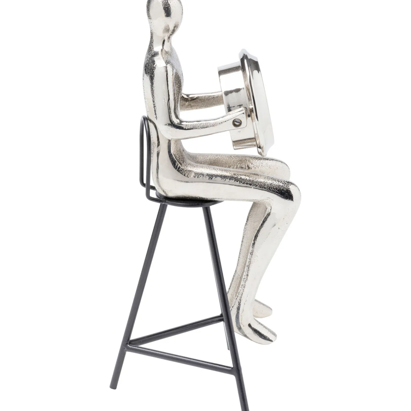 KARE Design Horloge A Poser Sitting Man Argente 12X31Cm