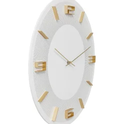 KARE Design Horloge Murale Leonardo Blanc/Dore O49Cm