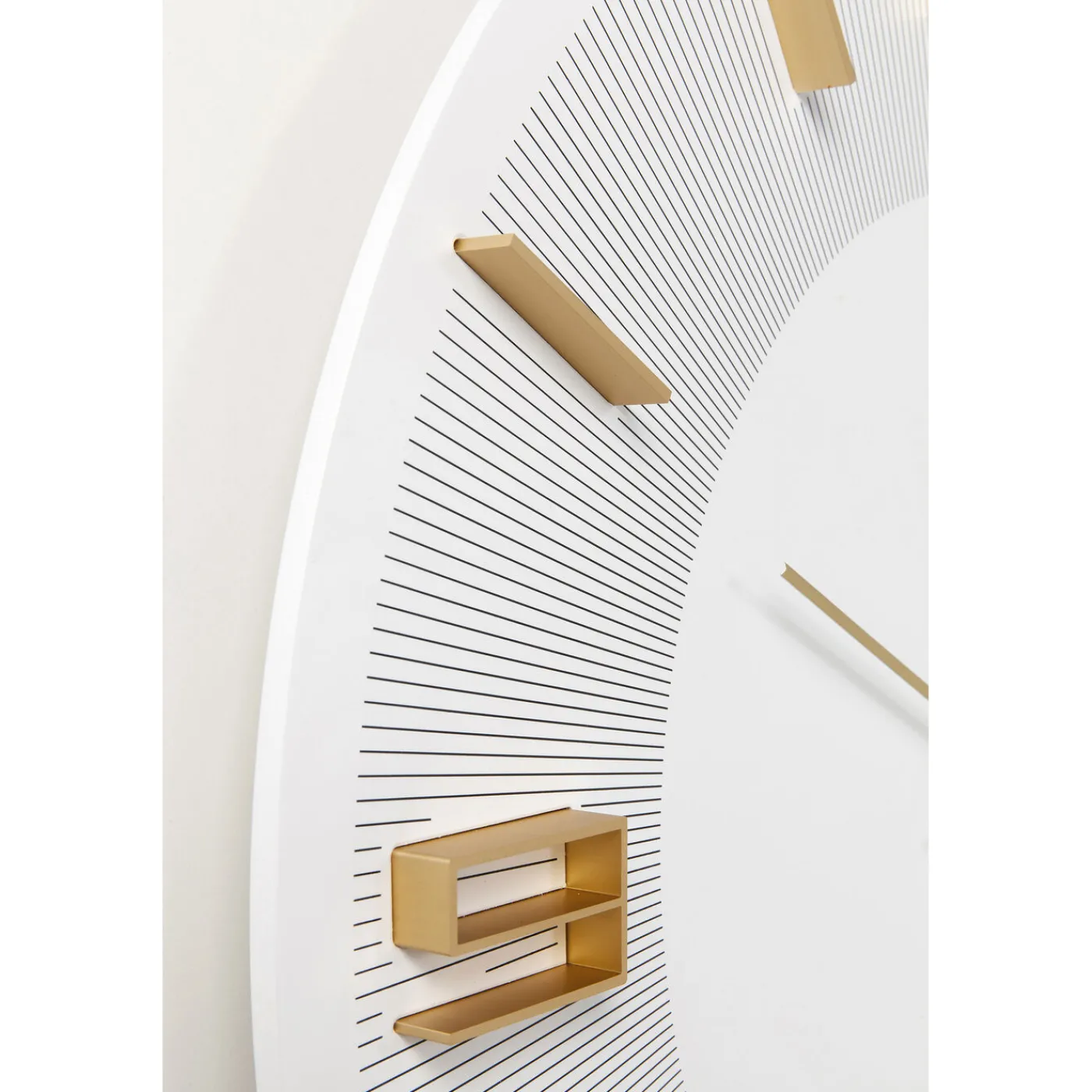 KARE Design Horloge Murale Leonardo Blanc/Dore O49Cm