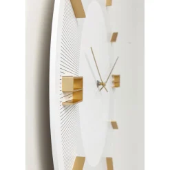 KARE Design Horloge Murale Leonardo Blanc/Dore O49Cm
