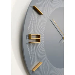 KARE Design Horloge Murale Leonardo Gris/Dore O49Cm