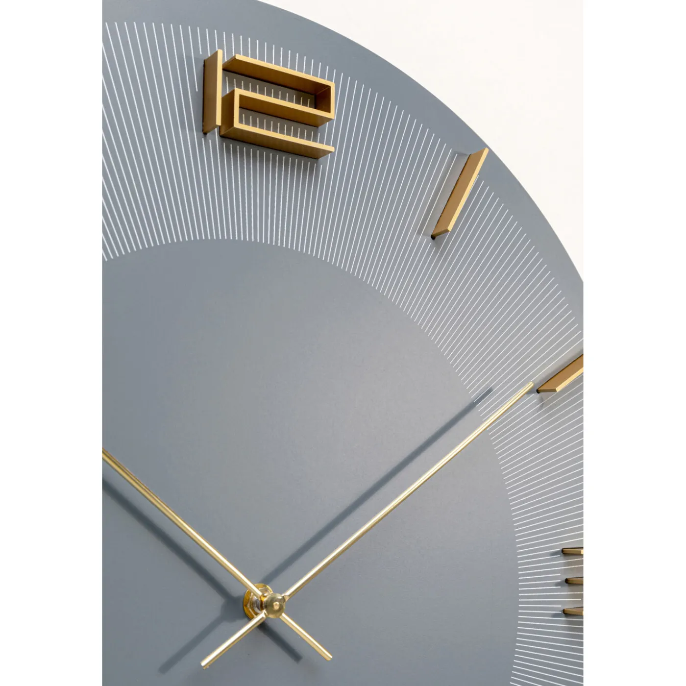 KARE Design Horloge Murale Leonardo Gris/Dore O49Cm