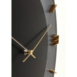 KARE Design Horloge Murale Leonardo Noir/Dore O49Cm
