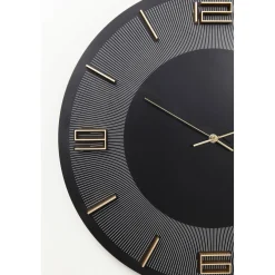 KARE Design Horloge Murale Leonardo Noir/Dore O49Cm