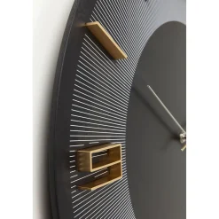 KARE Design Horloge Murale Leonardo Noir/Dore O49Cm
