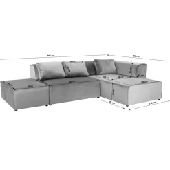 KARE Design Infinity Éléments Meridienne Droite Gris