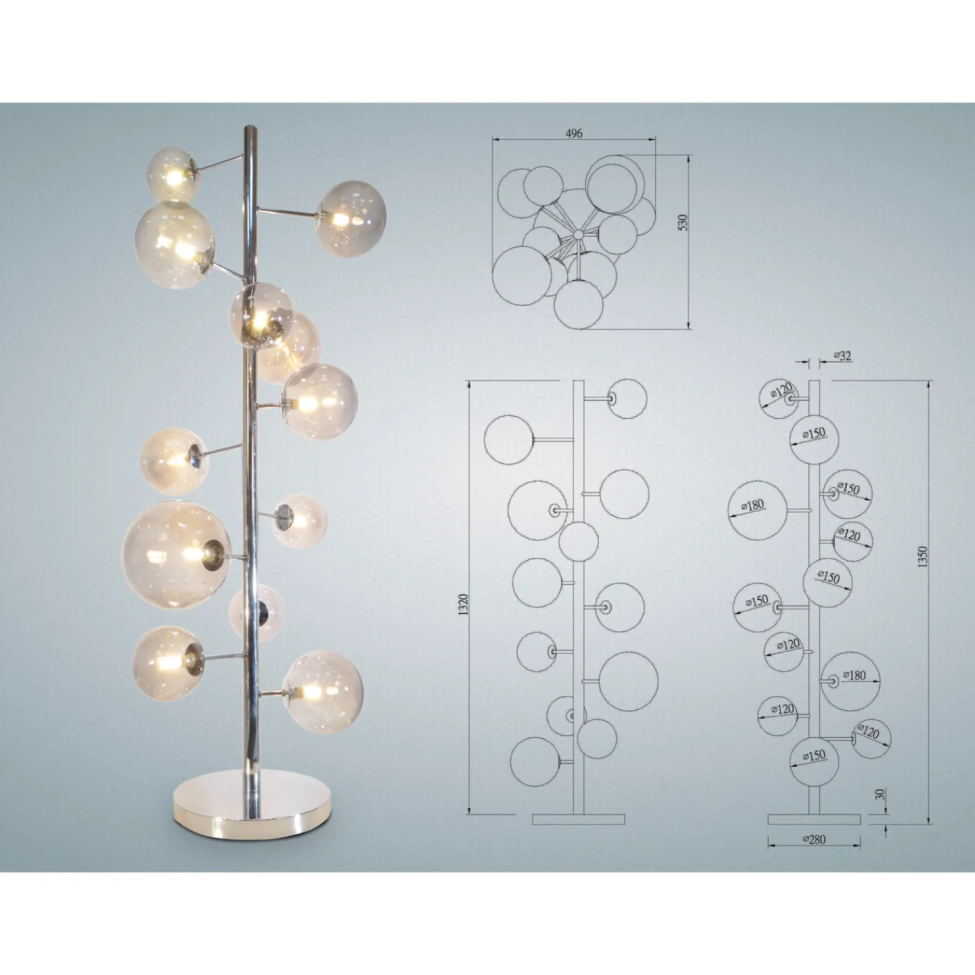 KARE Design Lampadaire Balloon Smoke 12