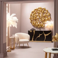 KARE Design Lampadaire Feather Palm Blanc 165Cm