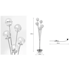 KARE Design Lampadaire Five Balls Ambre Laiton