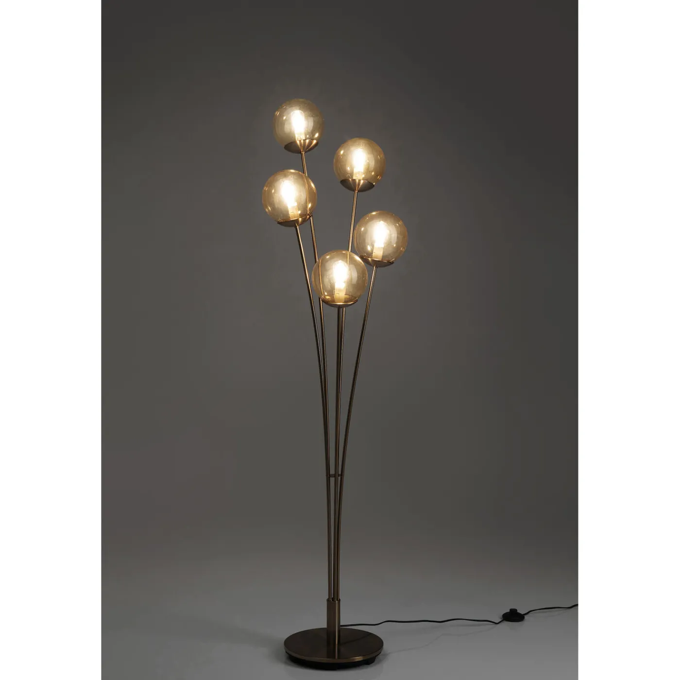 KARE Design Lampadaire Five Balls Ambre Laiton