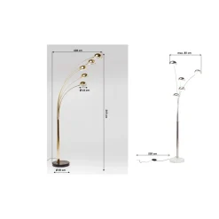 KARE Design Lampadaire Five Fingers Laiton