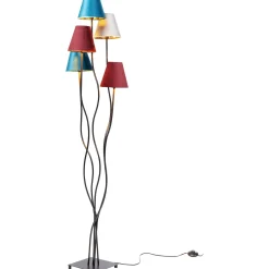 KARE Design Lampadaire Flexible Velours Noir Cinque