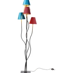 KARE Design Lampadaire Flexible Velours Noir Cinque